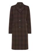 Plaid Wool-Blend Reefer Coat Lauren Ralph Lauren Brown