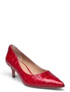 Adrienne Crocodile-Embossed Leather Pump Lauren Ralph Lauren Red