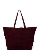 Suede Shopper Bag Mango Burgundy