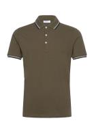 Polo Shirt With Contrast Piping Lindbergh Brown