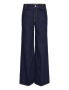 High-Rise Wide Leg Rinse-Wash Jeans Mango Blue