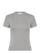 Short-Sleeved Fitted T-Shirt Mango Grey