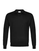 Man Fine Knit Open Collar Sweater Davida Cashmere Black