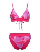 Womens Printed Banded Triangle 2 Piece Speedo Pink