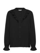 Rwelif Ls Frill Shirt Rosemunde Black