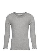Rkbalta Modal Ls Lace T-Shirt Rosemunde Kids Grey