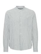 Cfandrew Ls Striped Linen Mix Shirt Casual Friday Blue