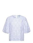 Msastra Short Sleeve Blouse Minus Blue