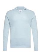 Casual L/S V-Neck Polo Knit Lindbergh Blue