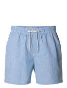 Slhcooper-Seersucker Swimshorts Selected Homme Blue