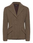 Wool-Blend Herringb Tweed Blazer Lauren Ralph Lauren Brown