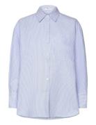 Striped Cotton Shirt Mango Blue