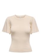 Onlanjelica Ss Detail O-Neck Knt ONLY Beige
