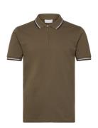 Polo Pique W. Zip Lindbergh Khaki