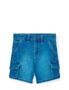 Knit Denim Bermuda Shorts Boboli Blue