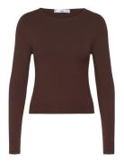 Fine-Knit Fitted Sweater Mango Brown