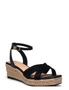 Leather & Suede Mid Wedge Espad Tommy Hilfiger Black