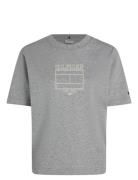 Mdrn Outline Flag C-Nk Tee Tommy Hilfiger Grey