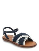 Criss-Cross Straps Sandals Mango Navy