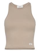 Collective Rib Tank Top W Craft Beige
