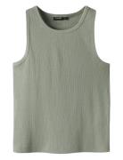 Nlfhinaja Crop Solid Tank Top LMTD Green