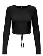 Onphomie On Ls Cropped Rib Tee Only Play Black