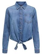 Onlsevigny Lecey Ls Knot Dnm Shirt Akm ONLY Blue