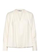 Soft Viscose V-Neck Ls Blouse Tommy Hilfiger White