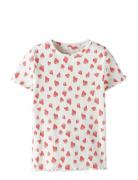 Nmfvemma Aop Ss Slim Top Name It White