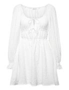 Diamond Neck Dress Bubbleroom White