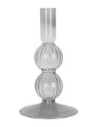 Candle Holder Swirl Bubbles Present Time Grey