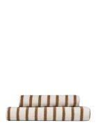 Everyday Stripe Cotton Towel Høie Of Scandinavia Beige