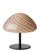 Mini Mush Table Lamp, Glass Head, Metal Base Halo Design Black