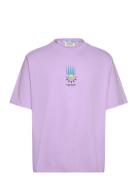 Loose Fit Front Chest Artwork T-Shirt Scotch & Soda Purple