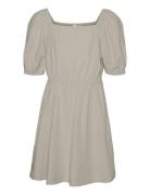 Vmmymilo S/S Short Dress Wvn Ga Girl Vero Moda Girl Beige