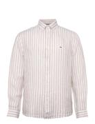 Linen Essential Stripe Rf Shirt Tommy Hilfiger Cream