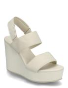 Wedge Sandal Webbing In Calvin Klein White
