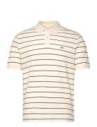 Striped Ss Polo GANT Cream