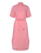 Reg Linen Ss Shirt Dress GANT Pink