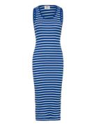 2X2 Cotton Stripe Ama Dress Mads Nørgaard Blue