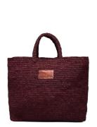 Elsya Raffia Tote Bag Malina Burgundy