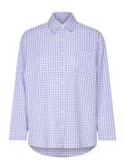 Jacket Ls Seersucker Check Hunkemöller Blue