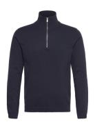 100% Recycle Knit Half Zip Lindbergh Blue
