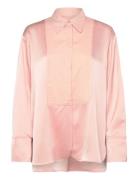 Corinna Over D Satin Shirt Malina Pink