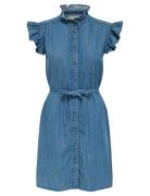 Onlshania S/L Frill Dnm Dress Akm ONLY Blue