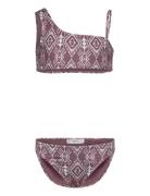 Bikini With Ethnic Print Mango Burgundy