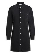 Ls Fitted Denim Dress Calvin Klein Jeans Black