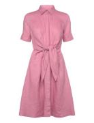 Tie-Front Linen Shirtdress Lauren Ralph Lauren Pink