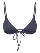 Shiny Triangle Bikini Top Weekday Navy