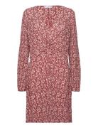 Short Printed Dress With Knot Detail Mango Red